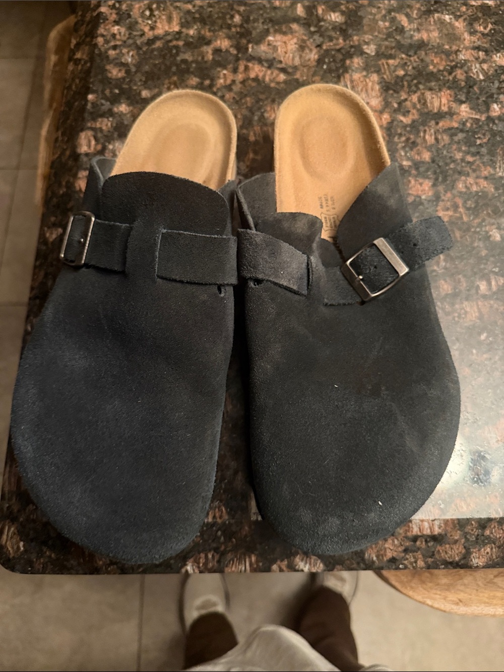 Men's Project Cloud Black Suede Slip-On Buckle Clogs